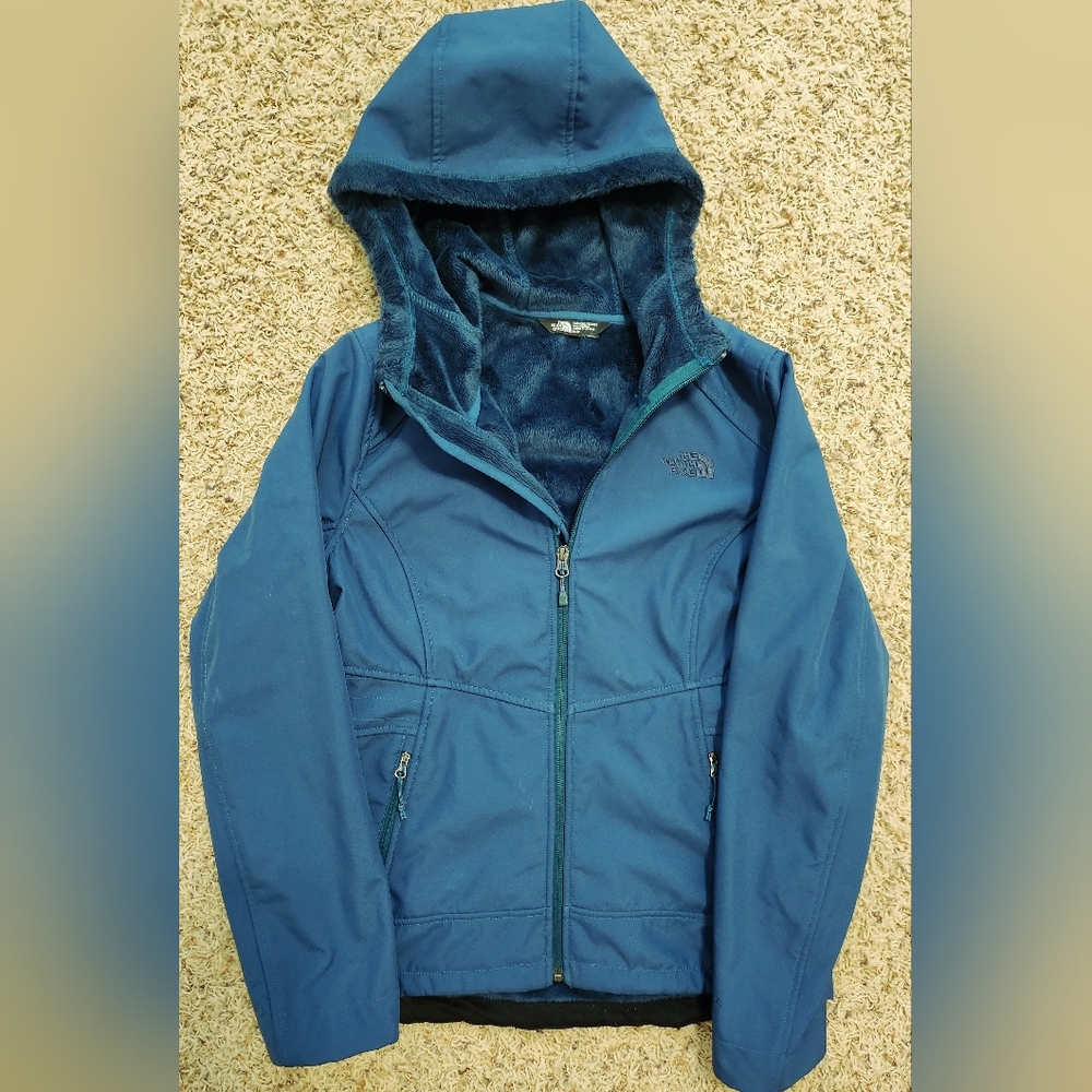 THE NORTH FACE Perseus Hooded Fleece Lined Windfall Jacket Prussian Blue Medium